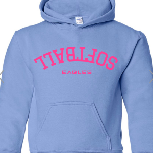 Carolina Blue Baseball/Softball Upside Down - Hoodie