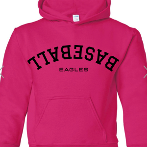 Hot Pink Upside Down Baseball/Softball - Hoodie