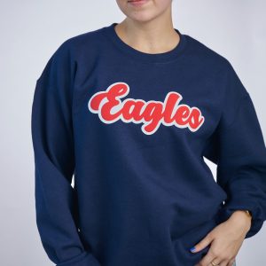 Eagles Script Puff w/Glitter Background